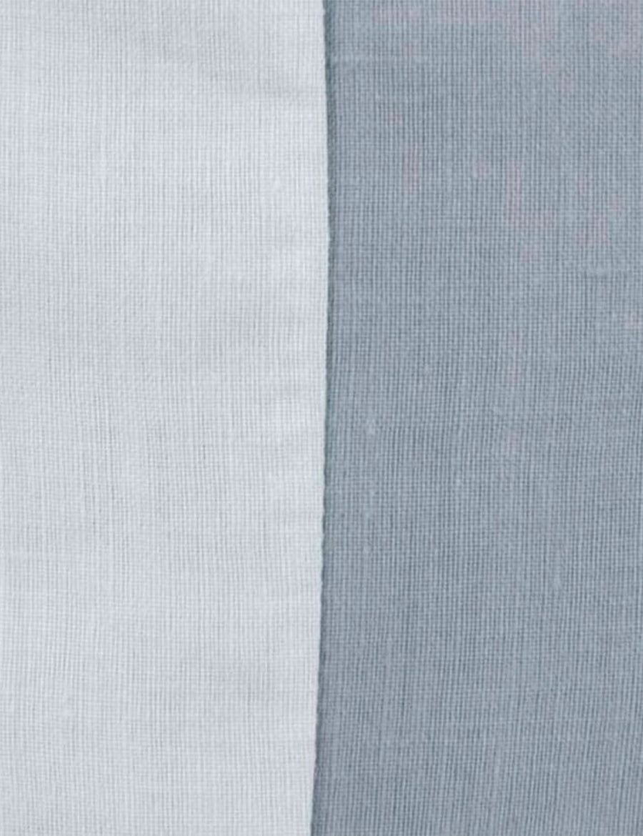 colour swatch of the reversible linen quilt set in cloud and liberty
