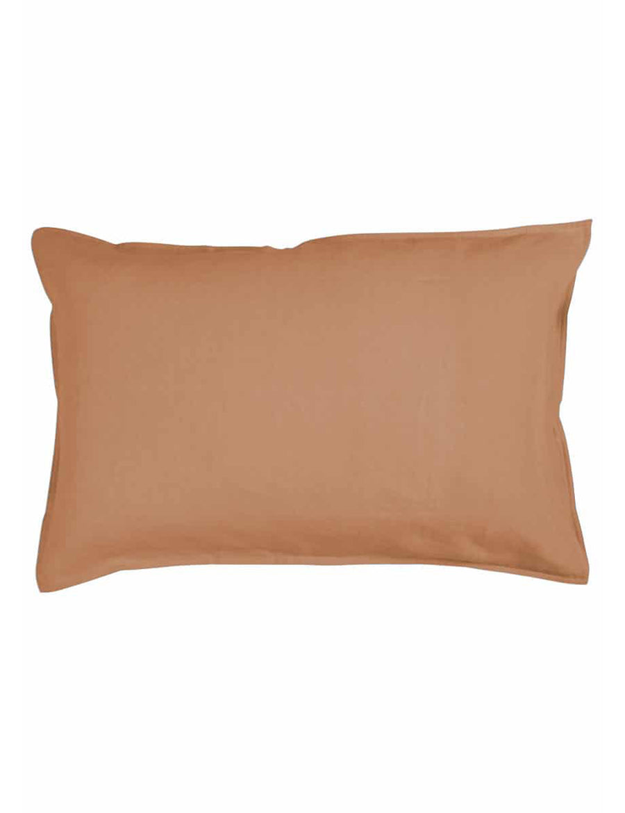 classic linen pillowcases in caramel colour