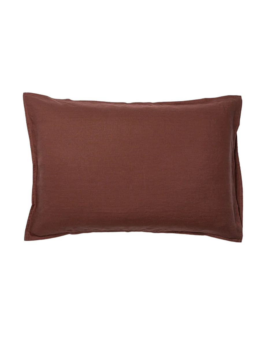 classic linen pillowcases in grenache colour